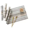 Table Mats Nordic Pad Modern Striped Placemats PVC Dining Mat Disc Pads Bowl Coasters Waterproof Restaurant Accessories