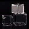 12st High Transparency Food Grade Square Flip Box Home Decor Gift With Lid Baby Shower Jewelry Accessories Clear 240223