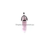 Pendant Necklaces 50 Colors Natural Crystal Quartz Healing Point Pendant Gemstone Hexagon Shape Chakra Stone Charm Without Chain Neckl Dhnik