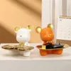 Resin Bear Tray Figurines Holder Figurine Home Living Room Bedroom Key Storage Decor Ornament Candy Container Animal Statues 240304