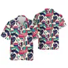 القمصان غير الرسمية للرجال harajuku أزياء الهواء البالون 3D طباعة سراويل قصيرة للرجال ملابس هاواي النار قميص شاطئ الأكمام