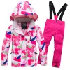 Suits 2021 Hot Sale Brand Boys/Girls Ski Suit Waterproof Pants+Jacket Set Winter Sports Thickened Clothes Children's Ski Suits 30