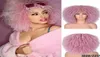 Perucas de cabelo sintético rosa 40cm 16 polegadas afro kinky encaracolado peruca olhar real para mulheres negras brancas zhs23684 em 12 cores9251512