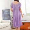 Women's Sleepwear Plus Big Size Perspective Sexy Nightgown For Sleeping Summer Cool Attractive Night Dress Faux Silk Satin Slip