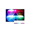 Cadre de lunettes 10pcs / lot clignotant fête LED lunettes lumineuses pour Noël anniversaire Halloween décoration fournitures lueur goutte livraison guérir Dhh2R