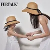 FURTALK Summer Hat for Women Kids Straw Hat for Beach Baby Girls Sun Hat Travel Bucket Cap chapeu feminino for Summer Y200602241J