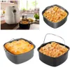 Icke-stick kakbakningsbricka Korg Airfryer för bakplattor Pan Air Fryer Accessories Baking Basket Pizza Plate Dish Pot Bakeware 240227