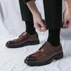 Sapatos de estilo britânico para homens de couro genuíno negócios formais oxfords calçados de couro de qualidade respirável conforto sapatos de casamento 240304