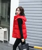Gilets en duvet de coton pour femmes, gilet court sans manches, Version coréenne, hauts à capuche détachables, automne-hiver, 2024