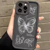 Mobiltelefonpåsar för A32 Cartoon Butterfly Rose Flower Phone Caseh240307