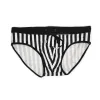 Anzüge Sommer neuer Stil Schwarze Weiß gestreifte Briefs für Männer sexy Low Taille Bikini European American Fashion mit Push Pad Swimming Trunks