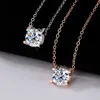 S925 Sterling Silver Necklace Silver Pendant Moissanite Necklace Women's Classic Fashion Clavicle Chain Wholesale 1 Karat