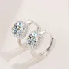 Trendig design 925 Sterling Silver Pass Test 0.5CT 1CT Moissanite Diamond Earrings Hoops For Men Women Nice Gift
