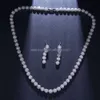 Re4288 Set di orecchini da collana rotondi con zirconi cubici, cz, set di gioielli da sposa da donna