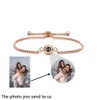 Bracelet en acier inoxydable personnalisé Po Cercle réglable Projection personnalisée Image Box Chaîne Memorial Anniversaire Saint Valentin Cadeau 240227