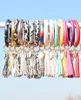 Women Tassel Bracelets PU Leather Wrap Key Ring Leopard Lily Print Keychain Keyring Wristband Sunflower Circle Bangle Chain Wristl8029157