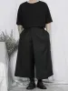 Pants Men's Pants Black Wide Leg Pants Large New Casual Pants Men's Capris New Asymmetric Loose Wide Leg Pants In Summer