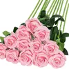 Decorative Flowers Artificial For Decoration Simulation Roses Single Silk Fabric Wedding Bouquet Home Auditorium Proposal 10PCs