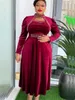 Plus Size Dubai Luxury Wedding Party Dresses for Women African Evening Gown Dashiki Ankara Turkey Velvet Outfits Robe 240226