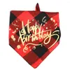 Vêtements pour chiens Rouge Noir Plaid Triangle Serviette Pet Anniversaire Triangulaire Bandage Accessoires Fournitures Produits