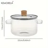 Glass Cooking Pot With Lid HeatResistant 16L Glass Cooking Utensils Can Be Used To Cook Soup Porridge Milk Instant Noodles 240304