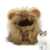 Trajes de gato Pet Lion Mane Wig Hat Transforme seu em uma roupa forte e amigável para a pele para cosplay