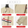 Mens Hoodies Sweatshirts TB browin new TB shirt poplin fabric double ribbon long sleeve shirt backing coat