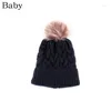 Berets Winter Pom Beanies Hüte Kinder Stricken Casual Hut Für Mama Baby Eltern-Kind Pompon Caps Skullies All-match