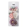 Hair Accessories 3Pcs Kids Baby Girls Floral Clips Set Artificial Flower Fully Lined Alligator Clip Princess Bow