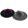 Geebro – bérets d'hiver pour femmes, avec chapeau à pompon véritable de 15 cm, bonnet tricoté épais pour femmes, bonnets Skullies amples, 240226