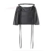 Dresses Deeptown Y2k Sexy Pleated Mini Skirt Women Summer Low Waist Aline Zipper Split Laceup Kpop Micro Skirt Streetwear Girl Fashion