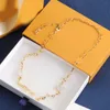 Luxury Crystal Charm Rings Chain Necklace Brand Designer Gold Silver Plated rostfritt stål Pendant Fashion Women Chokers Jewerlry Wedding With Box