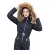 Sets OURLYLAN FODEMODE NEUE WINTERNEHMEN Damen mit Kapuze -Jumpsuits Parka Cotton gepolstert warme Flügel Skianzug Reißverschluss ein Stück Freizeitstreckenanzüge