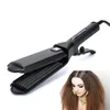 Professional Ceramic Corrugated Iron Electric Curling Crimped Wide Plates Beauty Hair Iron For Hair Wave Corrugation Flat Irons 240223