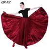 Scene Wear Women Belly Dance Long Kjol Modern Performance 360 ​​Degree Satin Full kjolar Lady Bellydance Stor Swing Dress