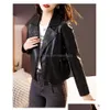 Womens Leather Faux 0C Patina Original Byt färgnivå 1-2-3 Ytterkläder LAPEL MOTORCYCLE JACKE Drop Leverans Apparel Clothing Co Dhes3