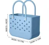 Storage Bags Waterproof Bogg Beach Bag Solid Punched Organizer Basket Summer Water Park Handbags Large Women's Stock Gifts FY5224 0307