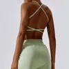 Al Women Sports Bras Tops Cew Neck Fintness Tank Vest Skinfryfidly Workout Breatble CrisscrossクイックドライトップメスBWX8001-2