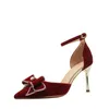 Scarpe eleganti Taglia 31-43 Scarpe da sposa da donna con tacco alto Princess Wine Red