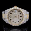 Hoge kwaliteit mechanische diamant horloges VVS Moissanite Iced Watch voor mannen damesvvs