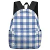 Zaino stile pastorale blu scuro plaid donna zaini uomo scuola da viaggio impermeabile per studenti ragazzi ragazze borse per laptop Mochilas