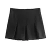 Skirts Spicy Girl Style Wide Pleated High Waisted Skirt Solid Color Half