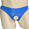 Underbyxor män bikini bror gay underkläder nylon underkläder sexig öppen busissy trosor sträng hommeo-ring crotchless mens thongs