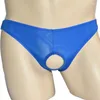 アンダーパンツメンビキニブリーフゲイの下着ナイロンランジェリーセクシーなオープンバシシーパンティーストリングhommeo-ring crotchless mens thongs