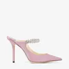 Woman pump slide heels Bing patent leather mule with jewel strap Straps Stiletto Heels Sexy Pointed Toe Party Wedding EU35-43