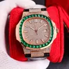 Relógio masculino de diamante colorido relógios mecânicos automáticos 40mm safira relógios de pulso femininos à prova d'água montre de luxo