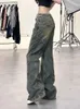 Design Denim Hose mit weitem Bein, hohe Taille, modische Jeans in voller Länge, dünne klassische Hose, koreanischer Retro-Trend, Streetwear 240307
