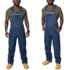 Overaller streetwear mode mäns denim jumpsuits byxor förlorar hängen nödställda denim overaller för människan