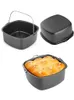 Icke-stick kakbakningsbricka Korg Airfryer för bakplattor Pan Air Fryer Accessories Baking Basket Pizza Plate Dish Pot Bakeware 240227