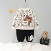 Ensembles de vêtements printemps bébé filles garçons dessin animé ours pull pantalon enfants vêtements de sport enfants vêtements enfant en bas âge tenues pour bébés